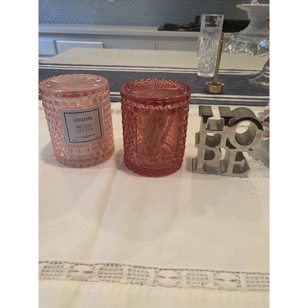 anthropologie voluspa rose otto candles And HOPE sign